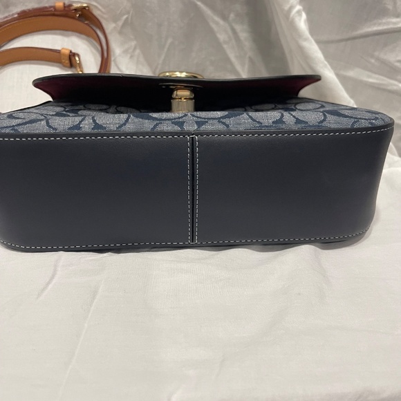 COACH MARLIE TOP HANDLE SATCHEL Signature Chambray DENIM - Picture 3 of 8